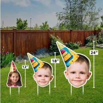 Custom Face Yard Sign, Big Head Cutout For Birthday, Graduation, Bachelor, Bachelorette Party Head Face Fan Yard Sign with Metal Stake, VP3382