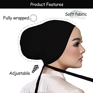 Hophor Women Under Scarf Cap with Tie-Back Closure