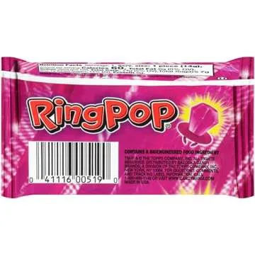 Ring Pop Individually Wrapped Purple Very Berry 30 Count Bulk Lollipop Summer Pack – Very Berry Flavored Lollipop Suckers - Fun Candy Bulk For Party Favors, Bachelorette Parties & Goodie Bags