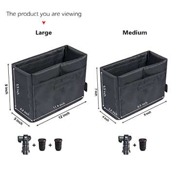 S-ZONE Water Resistant DSLR SLR Camera Insert Bag Inner Case Bag(Medium)