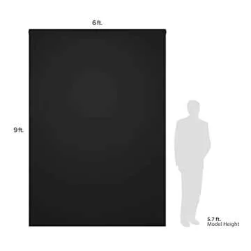 Julius Studio 6 ft X 9 ft Black Chromakey Photo Video Photography Studio Fabric Backdrop Background Screen, JSAG102