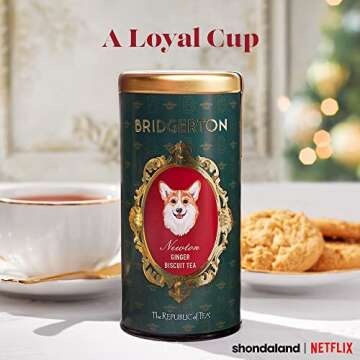 The Republic of Tea – Bridgerton Newton Ginger Biscuit Tea, 36 Tea Bags, Caffeine-Free