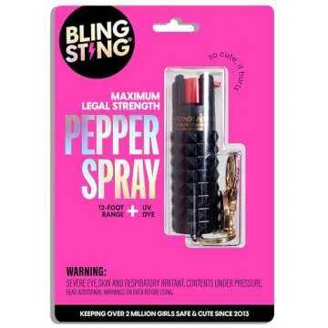 BlingSting Pepper Spray Keychain for Women Black