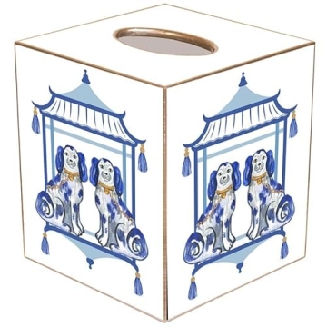 Staffordshire Chic Blue Tissue Box Cover Handmade USA