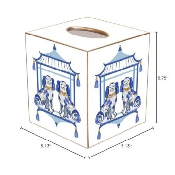 Staffordshire Chic Blue Tissue Box Cover Handmade USA