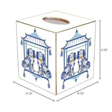 Staffordshire Chic Blue Tissue Box Cover Handmade USA