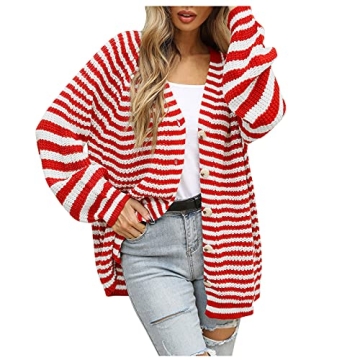 Women's Color Block Ribbed Knit Cardigan Sweater - Chic Style