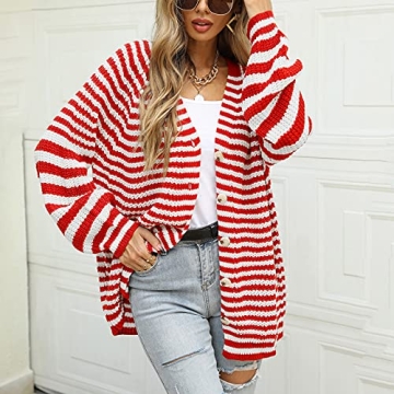 Women's Color Block Ribbed Knit Cardigan Sweater - Chic Style