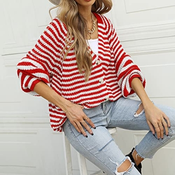Women's Color Block Ribbed Knit Cardigan Sweater - Chic Style