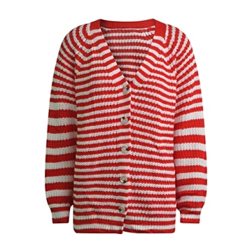 Women's Color Block Ribbed Knit Cardigan Sweater - Chic Style