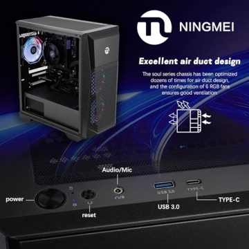 NINGMEI Soul Gaming PC with Ryzen 5 5600GT and 512GB SSD