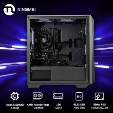NINGMEI Soul Gaming PC with Ryzen 5 5600GT and 512GB SSD
