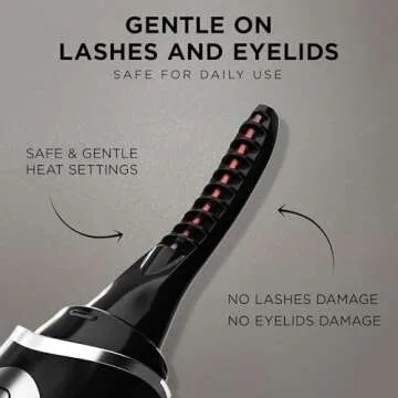 AYASAL Heated Eyelash Curler for Women: Best Electric Lash Curler with 10-Second Fast Curl, Long-Lasting Results - Gentle Eye Care, Perfect Lash Curling Tool