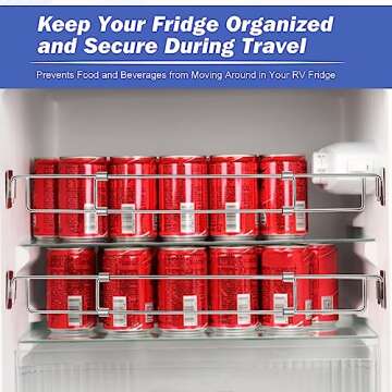RV Secure Adjustable Bars | 12.5-22.3" Stainless Steel Rods | Food&Drink Stabilizers for RV Refriger...