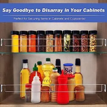 RV Secure Adjustable Bars | 12.5-22.3" Stainless Steel Rods | Food&Drink Stabilizers for RV Refrigerator | Prevents Spills&Mess During Travel | Essential RV&Camper Accessories (2 Pack)