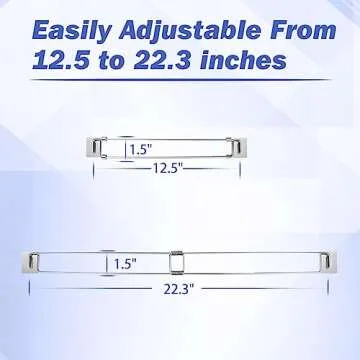 RV Secure Adjustable Bars | 12.5-22.3" Stainless Steel Rods | Food&Drink Stabilizers for RV Refrigerator | Prevents Spills&Mess During Travel | Essential RV&Camper Accessories (2 Pack)