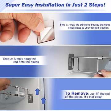 RV Secure Adjustable Bars | 12.5-22.3" Stainless Steel Rods | Food&Drink Stabilizers for RV Refrigerator | Prevents Spills&Mess During Travel | Essential RV&Camper Accessories (2 Pack)