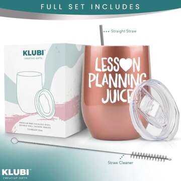 KLUBI New Teacher Gifts for Women - Lesson Planning Juice Tumbler 12oz College Graduation Gifts for ...