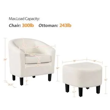 Yaheetech Accent Chair and Ottoman Set for Cozy Living