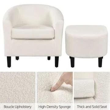 Yaheetech Accent Chair and Ottoman Set for Cozy Living