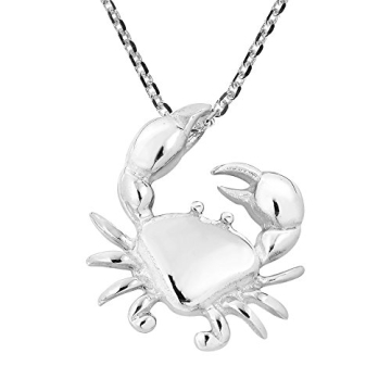 AeraVida Charming Crab Claws Cancer Zodiac .925 Sterling Silver Pendant Necklace | Astrology-Inspire...
