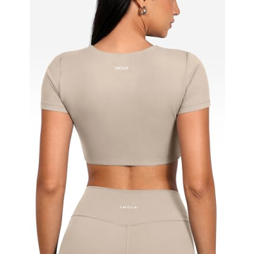 INGIA Women's Crew Neck Crop Top - Stylish Activewear