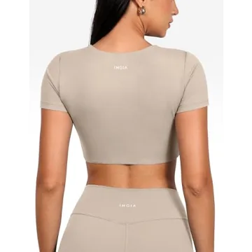 INGIA Women's Crew Neck Crop Top - Stylish Activewear