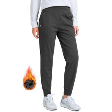 G Gradual Women's Fleece Lined Joggers High Waisted Water Resistant Thermal Hiking Pants Cold Weathe...