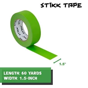 STIKK Painters Tape - 2pk Green Painter Tape - 1.5 inch x 60 Yards - Paint Tape for Painting, Edges,...