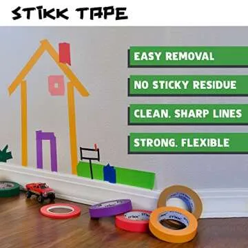 STIKK Painters Tape - 2pk Green Painter Tape - 1.5 inch x 60 Yards - Paint Tape for Painting, Edges, Trim, Ceilings - Masking Tape for DIY Paint Projects - Residue-Free Painting Tape