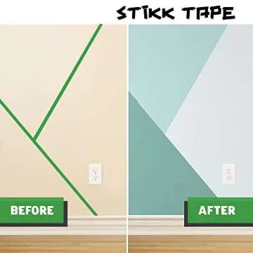 STIKK Painters Tape - 2pk Green Painter Tape - 1.5 inch x 60 Yards - Paint Tape for Painting, Edges, Trim, Ceilings - Masking Tape for DIY Paint Projects - Residue-Free Painting Tape