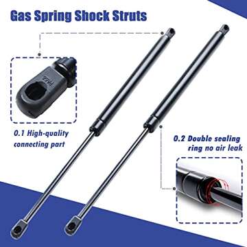 20" 80Lbs/356N Lift Support Gas Shocks Struts Hydraulics Piston Lid Stay Springs Rod for Window Cabinet Truck Cap Travel Trailer Bed Basement Door Trap Door Boat Engine Cover