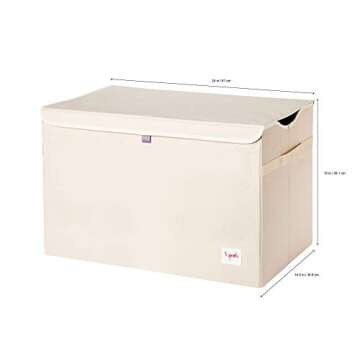 3 Sprouts Large Toy Chest for Kids with Lid and Handles - Collapsible Toy Storage Bin/Trunk/Box/Bask...