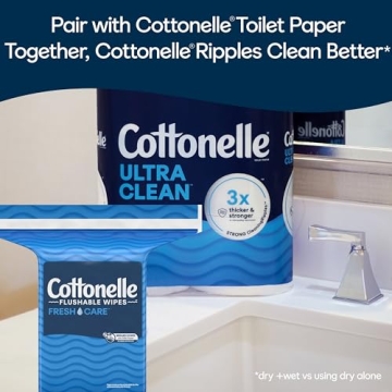 Cottonelle Flushable Wet Wipes Hypoallergenic 168 Count