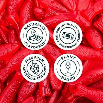 SmartSweets Sweet Fish, Candy with Low Sugar (3g), Low Calorie (130), No Artificial Sweeteners, Plant-Based, Gluten-Free, Non-GMO, Healthy Snack for Kids & Adults, 50g (Pack of 12)