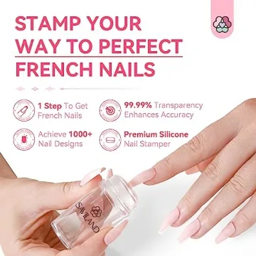 Saviland French Tip Nail Stamper Kit - Easy Nail Art Tool