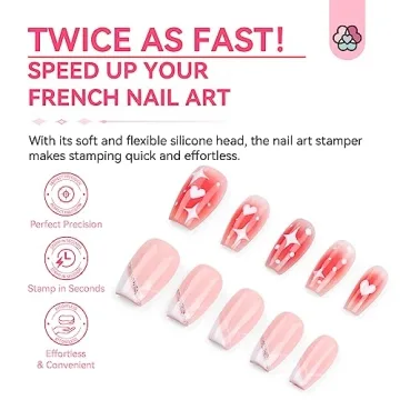 Saviland French Tip Nail Stamper Kit - Easy Nail Art Tool