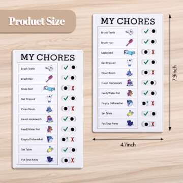 2 Pieces Portable Chore Chart Memo Boards - 4.7x7.9 Inch Detachable Message Board RV Checklist Daily...