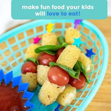 Stix by Lunch Punch - Rainbow 7 Pieces Food Picks for Kids Cute Star Picks for Bento Box Reusable Fu...