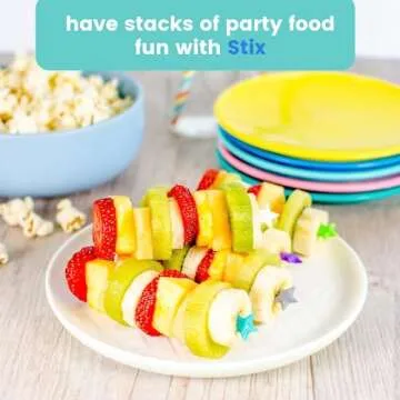 Stix by Lunch Punch - Rainbow 7 Pieces Food Picks for Kids Cute Star Picks for Bento Box Reusable Fun Toddler Food Picks Bento Accessories Mini Food Picks for Sandwich, Fruit, Party Supplies