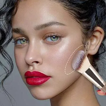 Anmor Contour Brush, Premium Contour Blush Bronzer Face Makeup Brush, Perfect For Cheek Forehead Jaw Nose Blending Deepening Contouring Polishing, Suitable For Powder Liquid Cream (Angled Contour