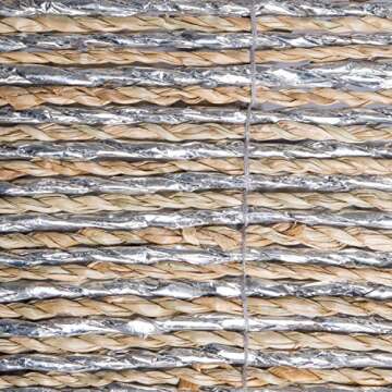 DII Decorative Woven Seagrass Trapezoid Cube with Metallic for Bathroom & Home Organization Solutions to Enhance Décor & Add Functionality (Large Cube - 13x13x13 with 11" base) Silver