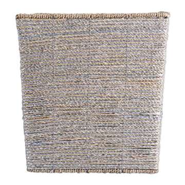 DII Decorative Woven Seagrass Trapezoid Cube with Metallic for Bathroom & Home Organization Solutions to Enhance Décor & Add Functionality (Large Cube - 13x13x13 with 11" base) Silver