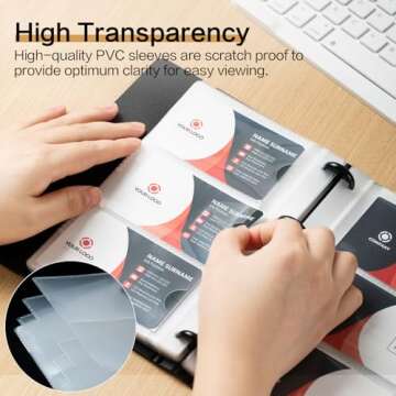 deli Business Card Book Holder, Business Card Organizer, Name Card Book Holder, Portable Office Business Card Holder, Hold 180 Cards, Black