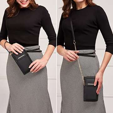 Dasein Crossbody Bag Phone Purse Handbag for Women Shoulder Bag Credit Card Wristlet Wallet with Mul...