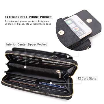 Dasein Crossbody Bag Phone Purse Handbag for Women Shoulder Bag Credit Card Wristlet Wallet with Multi Pockets