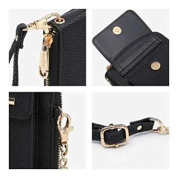Dasein Crossbody Bag Phone Purse Handbag for Women Shoulder Bag Credit Card Wristlet Wallet with Multi Pockets