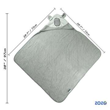 FERGRELM ZOZO Organic Bamboo Hooded Baby Towel for Infants