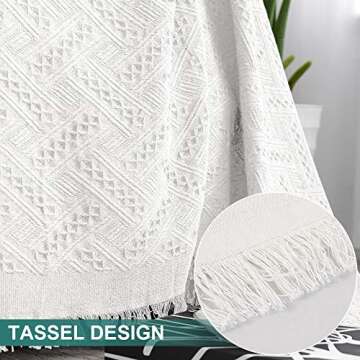 MYSKY HOME White Sofa Covers for 3 Cushion Couch Geometrical Living Room Sofa Throws Sofa Slipcovers for Pets, Kids (XX-Large, 91" x 134", White)