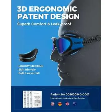 OMID Swim Goggles, P2 Polarized Swimming Goggles for Men Anti-fog Goggles Swimming for Adult Women